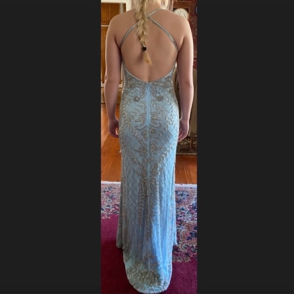 PROM DRESS!!! Primavera Couture-3428 Beaded V-Neck Sheath Dress - Picture 4 of 5